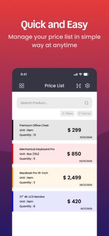 Прайс-лист Maker — Создатель для iOS — скриншот 2