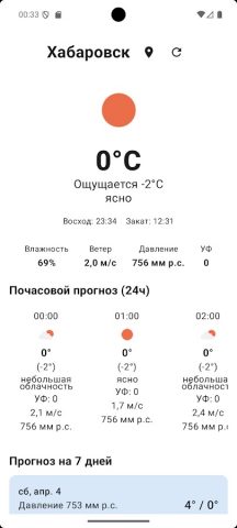 Прогноз погоды на неделю для Android — скриншот 4