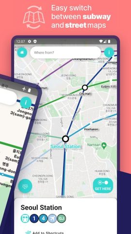 Seoul Metro Subway Map для Android — скриншот 2