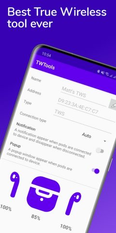 TWTools — True Wireless Tools для Android — скриншот 1
