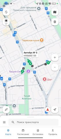 Транспорт Перми для Android — скриншот 1