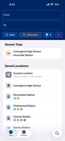 Trip Planner — Transport NSW для iOS — скриншот 2