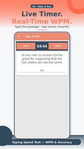 Typing Speed Test For Exam для Android — скриншот 4