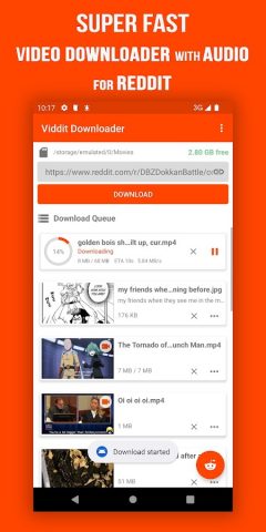 Video Downloader for Reddit для Android — скриншот 1