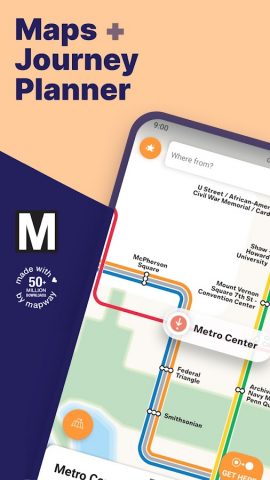 Washington DC Metro Route Map для Android — скриншот 1