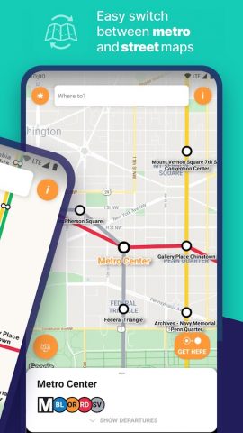 Washington DC Metro Route Map для Android — скриншот 2