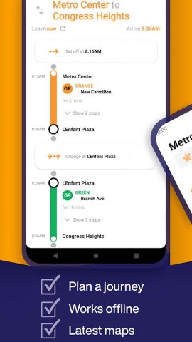 Washington DC Metro Route Map для Android — скриншот 3
