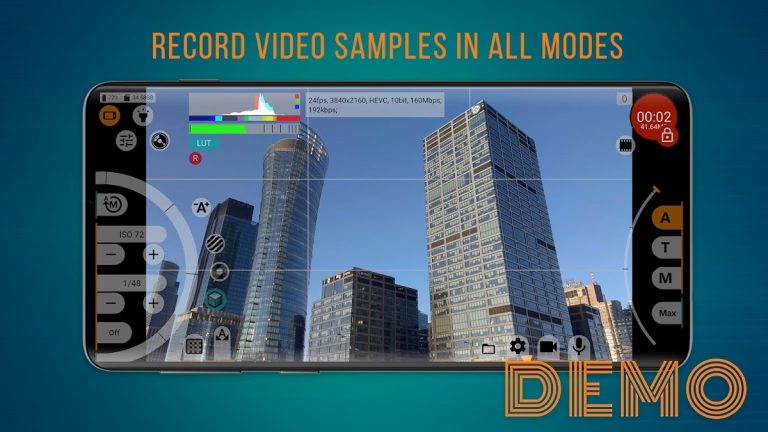 mcpro24fps demo — видеокамера для Android — скриншот 1