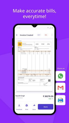myBillBook Invoice Billing App для Android — скриншот 2