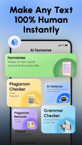 очеловечить текст AI Humanizer для Android — скриншот 1