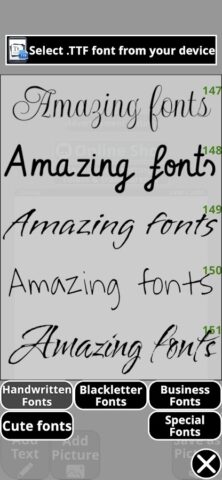 xCanvas: Font lettering design для Android — скриншот 1