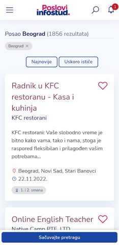 Poslovi Infostud — скриншот 2