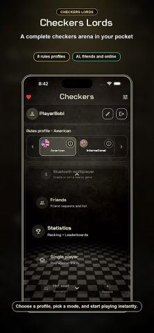 Checkers Lords: Шашки онлайн — скриншот 1