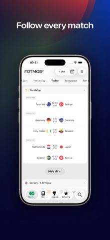 FotMob — Футбольные результаты — скриншот 1